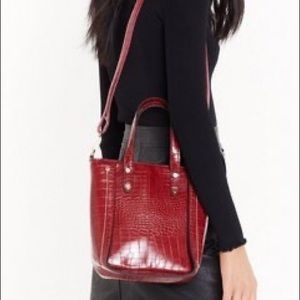 WANT Structured in Place Croc Faux Leather Bag